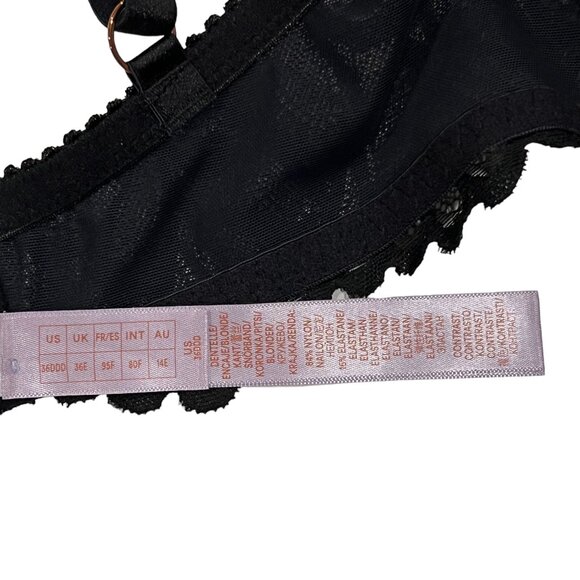 Savage X Fenty Black Lace Bra, NWT, 36DDD - Picture 4 of 9